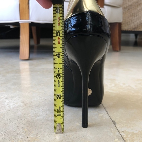 Gucci Black Stiletto Open Toe Booties Gold Back -8 - Picture 9 of 10